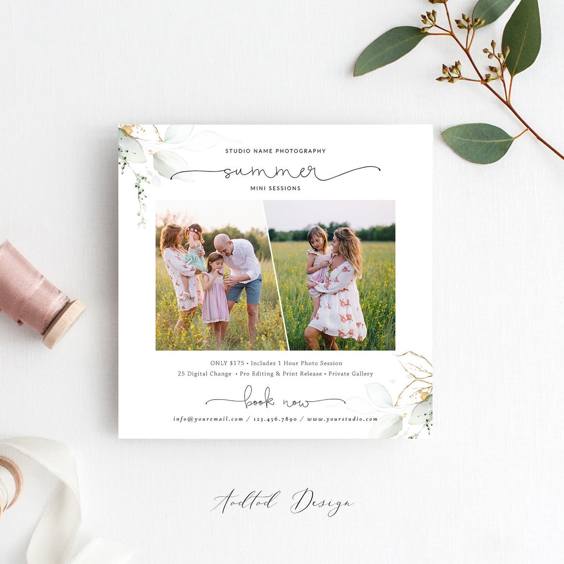 Summer Mini Session Template, Wonderful Time, Holiday, Session, Marketing, Board, Photography, Photoshop, Instant Download #Y20-MB75-PSD