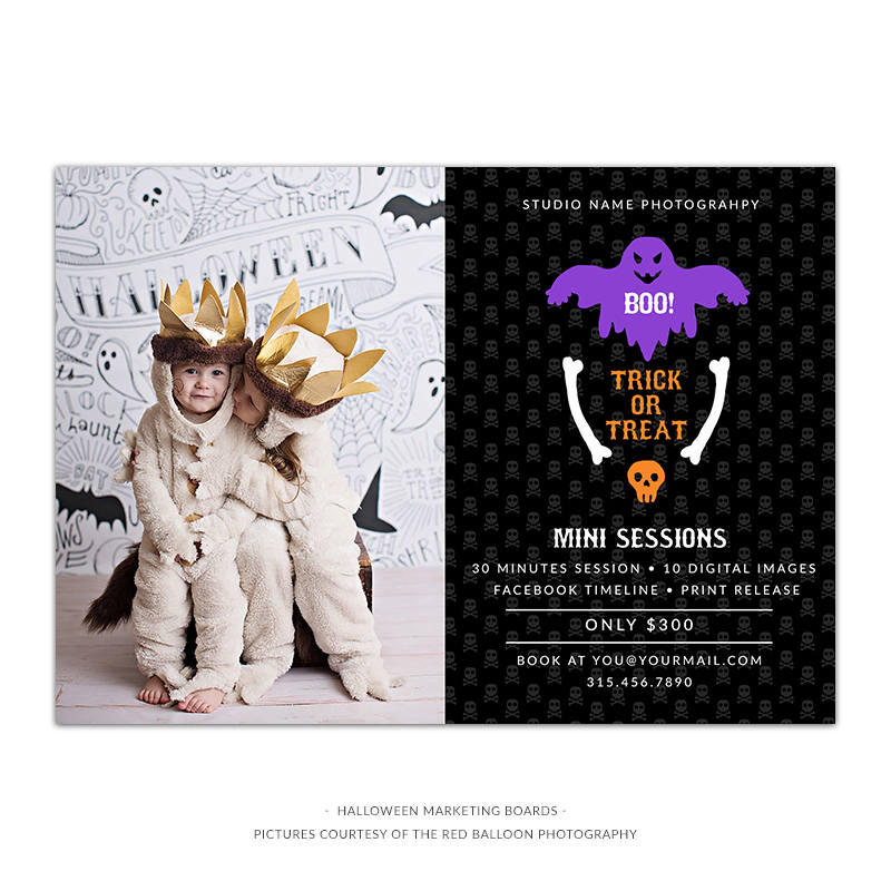Halloween Marketing Board, Trick or Treat, Booking Fall, New, Fall, Marketing, Board, Blog, Photography, Photoshop, PSD, Instant Download #MB26-PSD