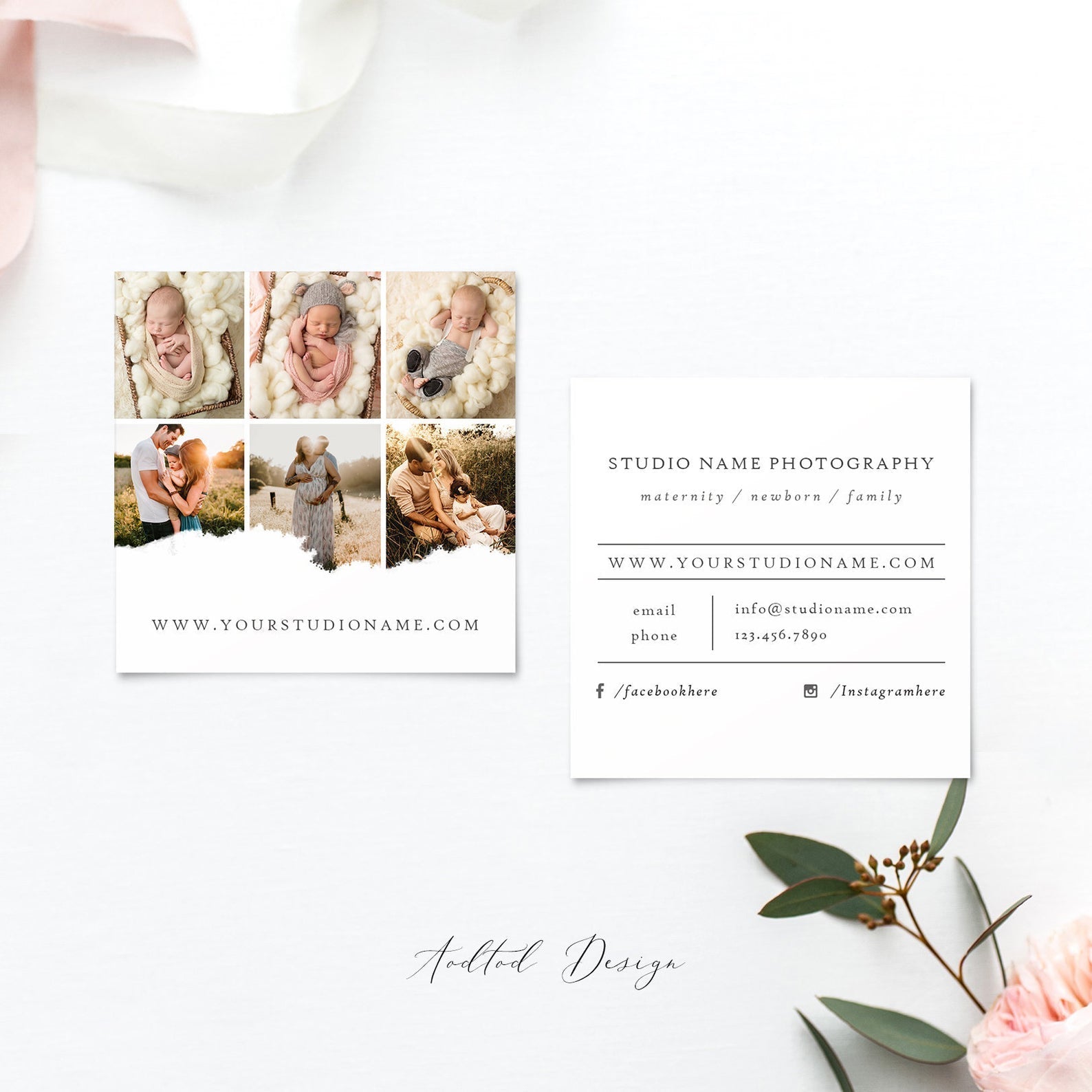 Photography Business Card Template, Photoshop Template, Photo Business Card Template, Photo Marketing Template, PSD #Y20-BC6-PSD