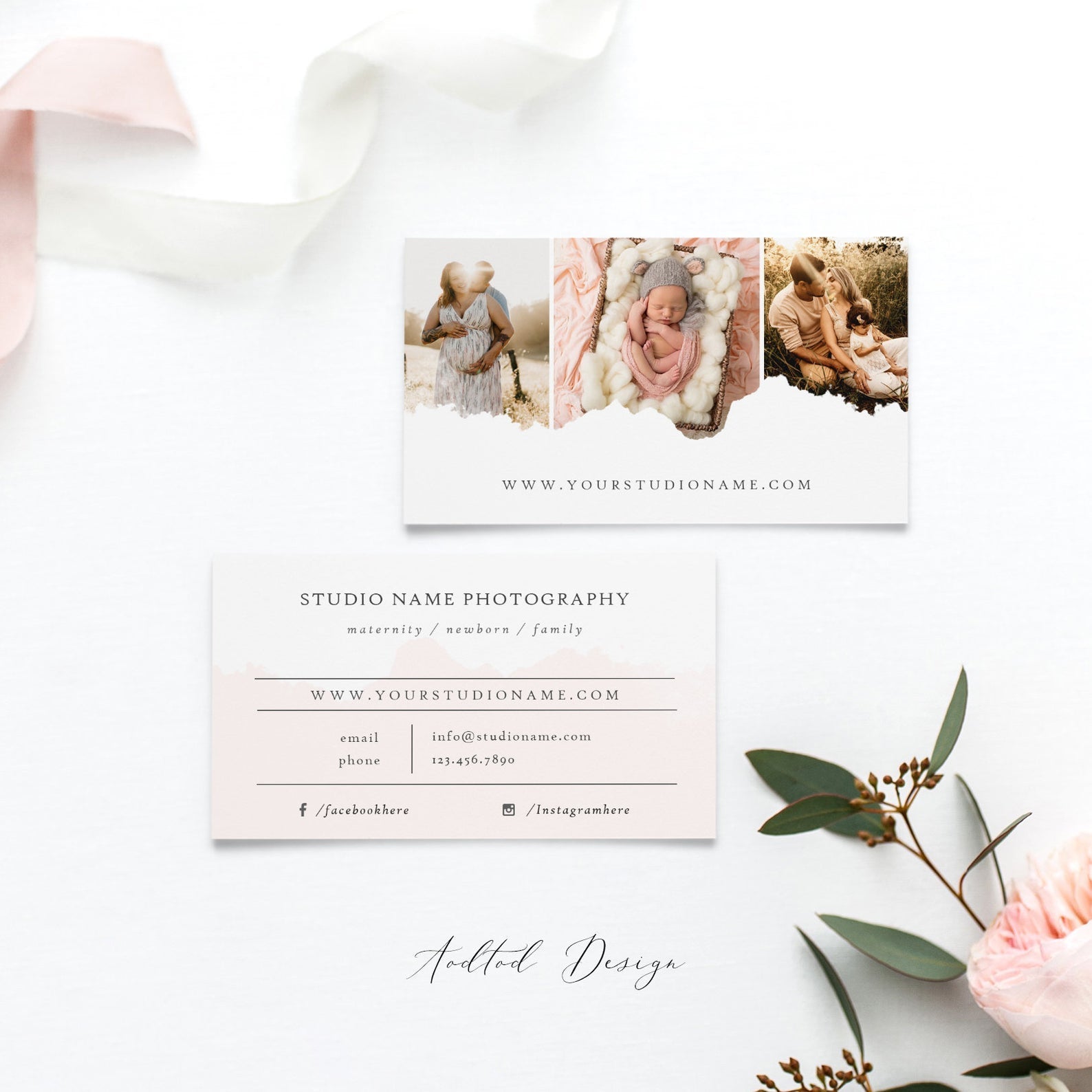 Photography Business Card Template, Photoshop Template, Photo Business Card Template, Photo Marketing Template, PSD #Y20-BC5-PSD
