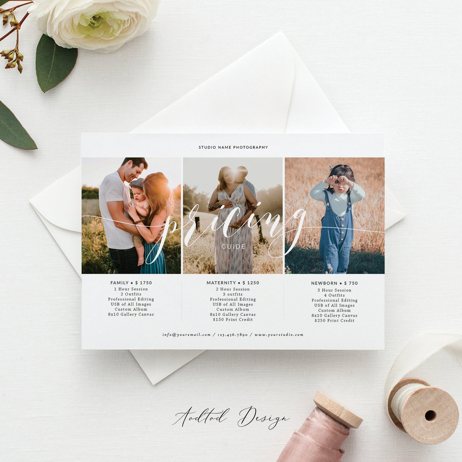 Photography Pricing Template, Price Guide List for Photographers, Photography, Price Guide Template,PSD #Y20-PG24-PSD