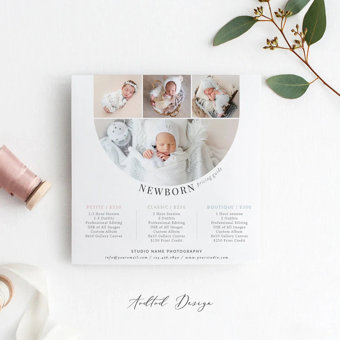 Newborn Photography Price List, Pricing Guide, Marketing Template, Newborn Pricing Template, Price List, Photoshop #Y22-NM5-PSD