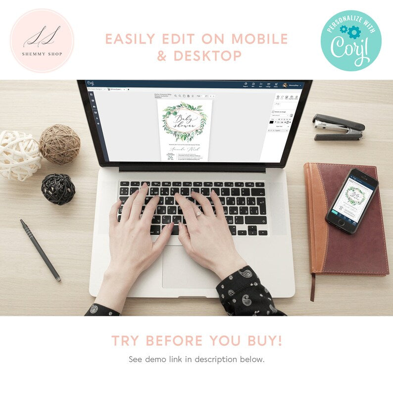 Online Modern Save the Date Invitation Template, Photo Save The Date Invitation, Save Our Date Printable, PDF JPEG PNG #Y22-SD6