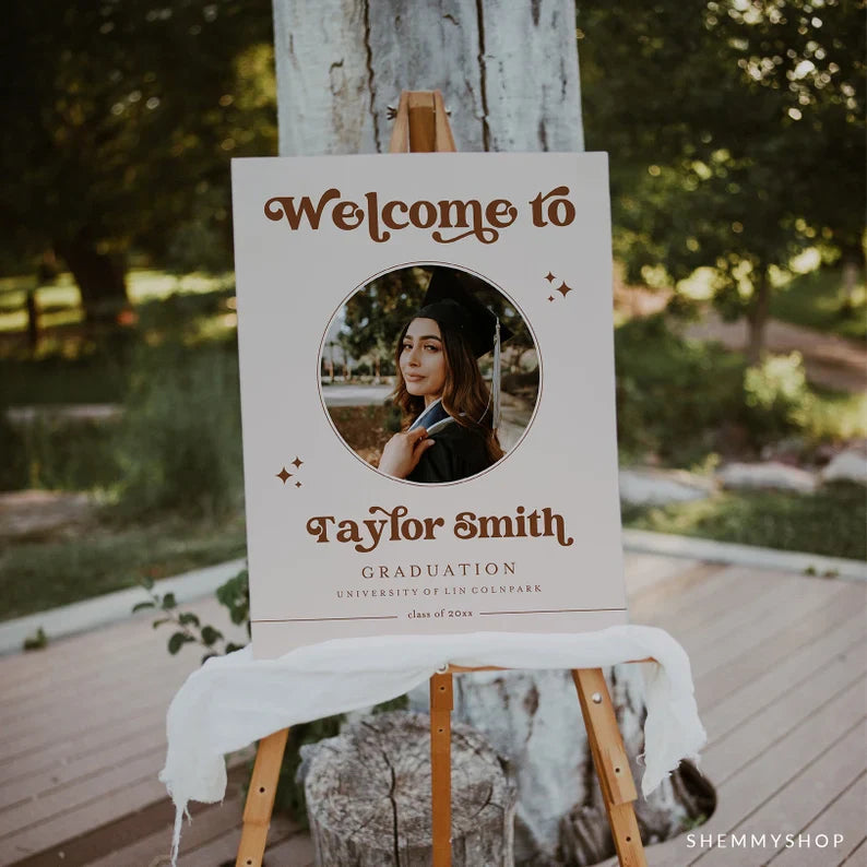 Online Graduation Welcome Sign Template, Printable Graduation Welcome, Welcome Sign Template, Welcome Poster PDF JPEG PNG #Y22-GWC4