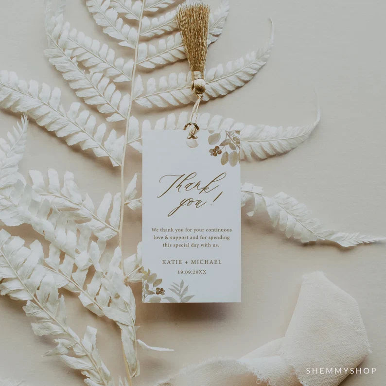 Online Elegant Gold Favor Tag for Bridal Shower or Wedding, Editable Thank You Tag, Wedding Thank You Tag, Printable, PDF JPEG PNG #Y22-FT2