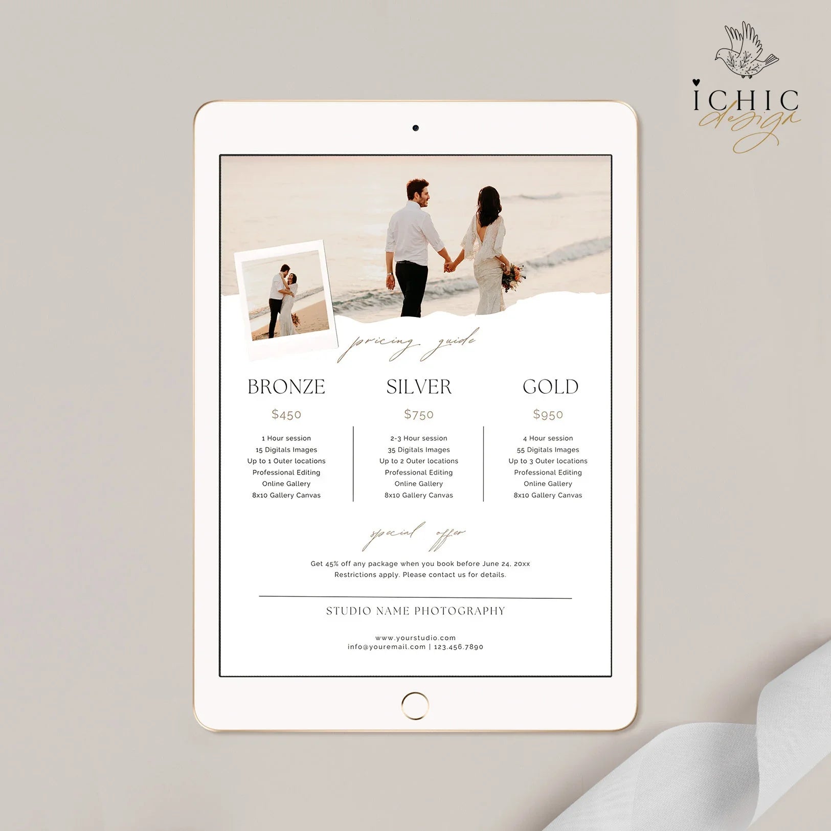 CANVA Template | Wedding Photography Pricing Template, Price Guide List for Photographers, Price Guide Template, Wedding Mini #Y23-PG18-CANVA