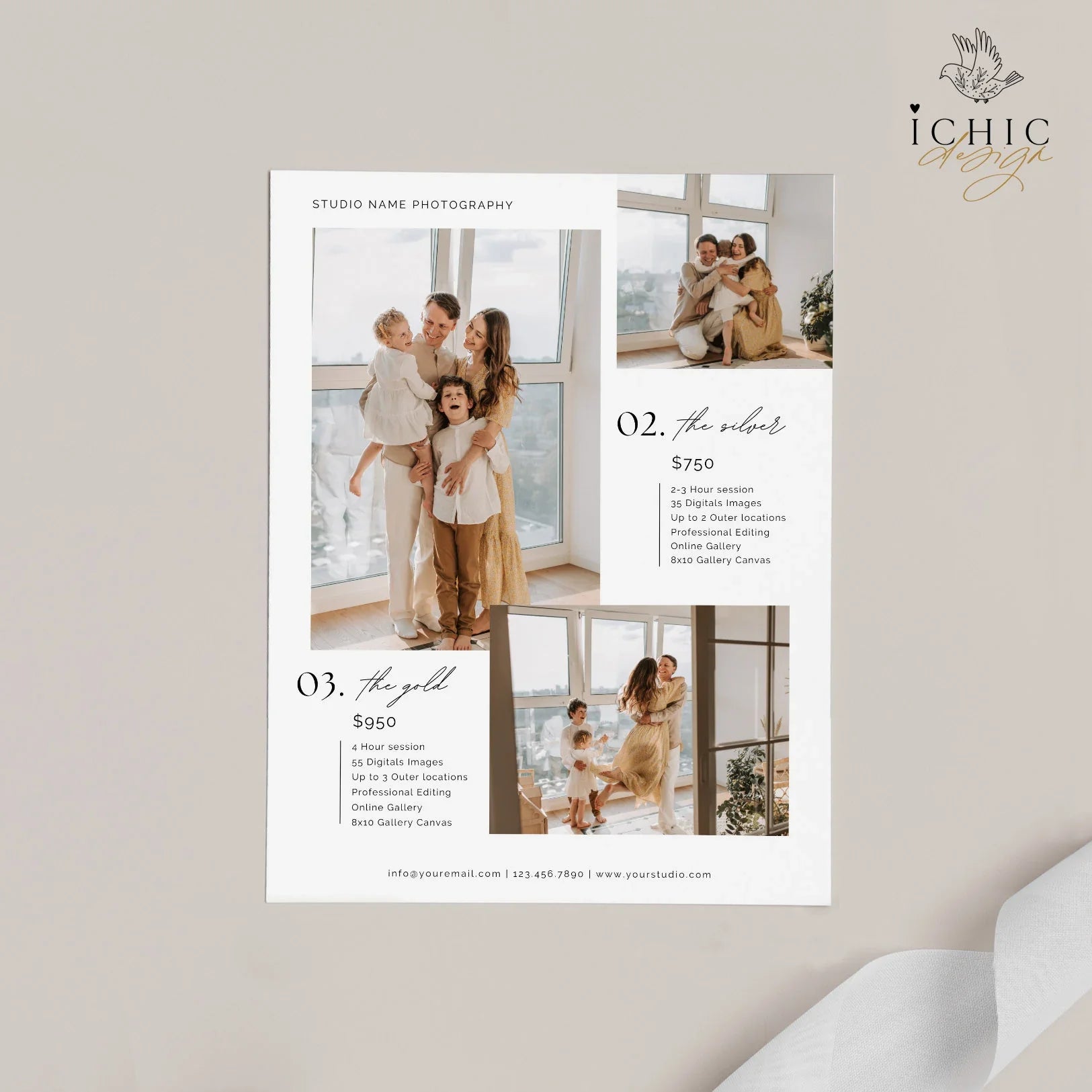 CANVA Template | Family Photography Pricing Template, Price Guide List for Photographers, Price Guide Template, Family Minis #Y23-PG15-CANVA