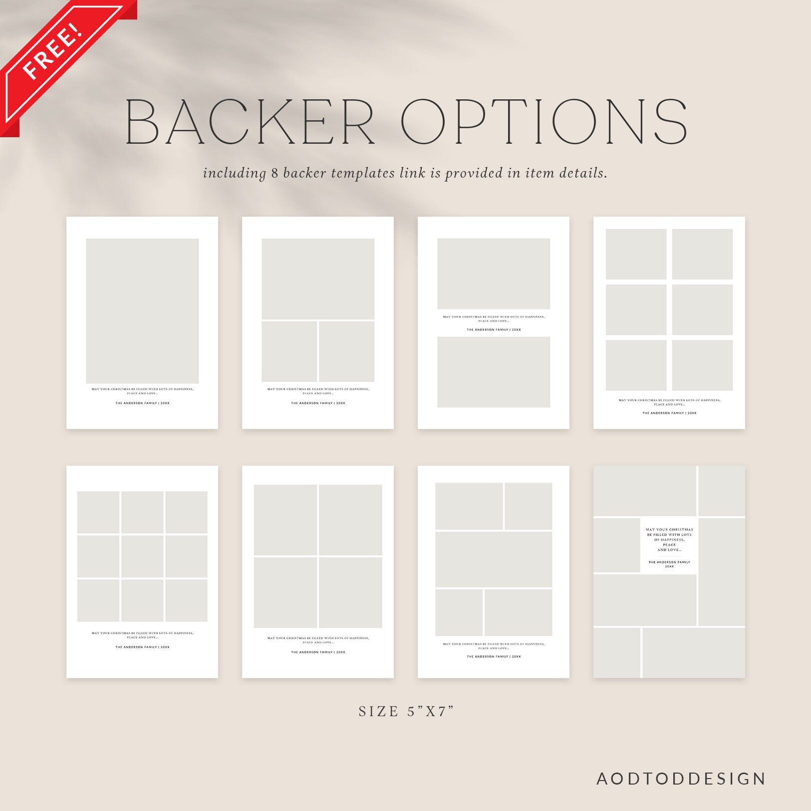 5x5 Trifold Design Christmas Card Photography Template, Holiday Card Photography Template, Photoshop , DIY PSD #Y23-HD2-PSD