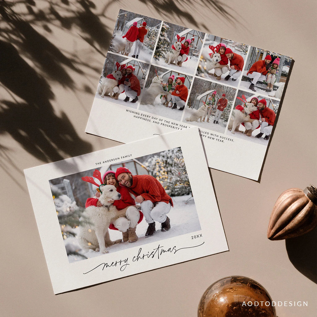 Happy New Year Card Template, Minimalist Holiday Card, New Years Photo Card, Template, Photography, Photoshop, PSD, DIY #Y23-HD12-PSD